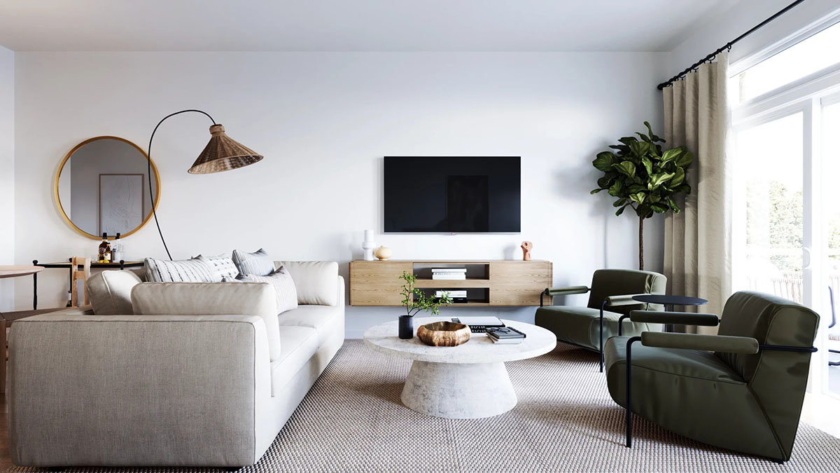 Townhouse living room at Colours of Seton
